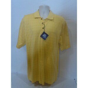 Pebble Beach Men’s Polo Shirt Medium Yellow Performance Golf Casual NWT Short Sl